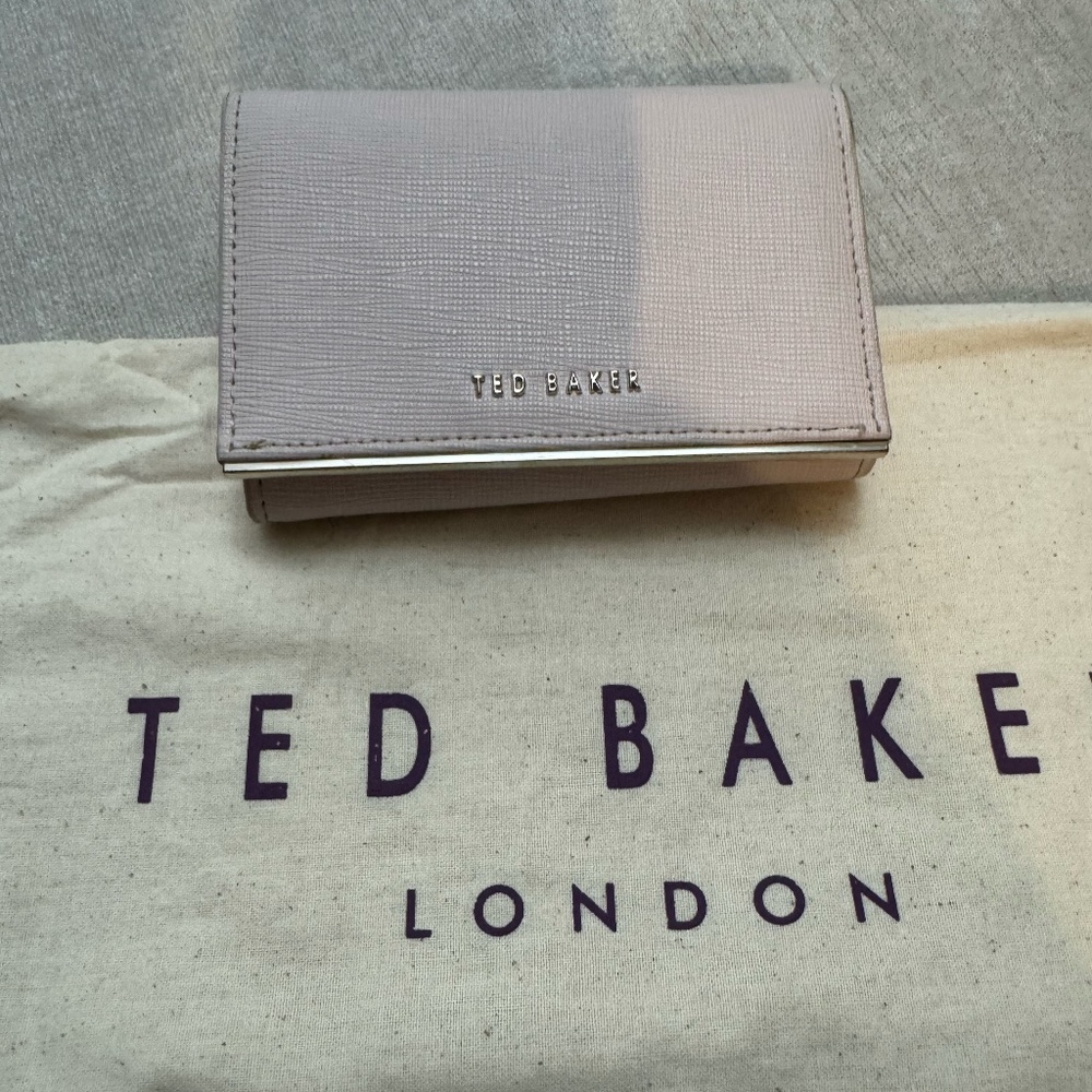Ted Baker Small Light Pink Saffiano Leather Coin Purse